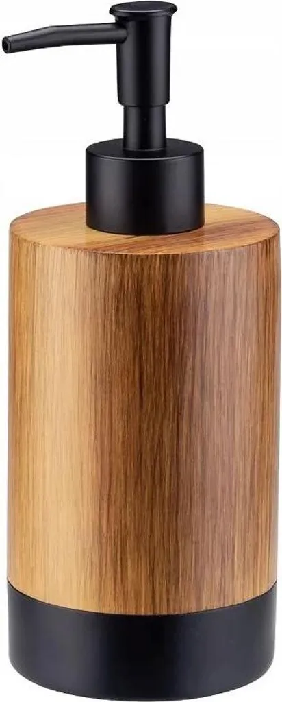Accessoire de salle de bain : distributeur à pompe aspect bois 350 ml