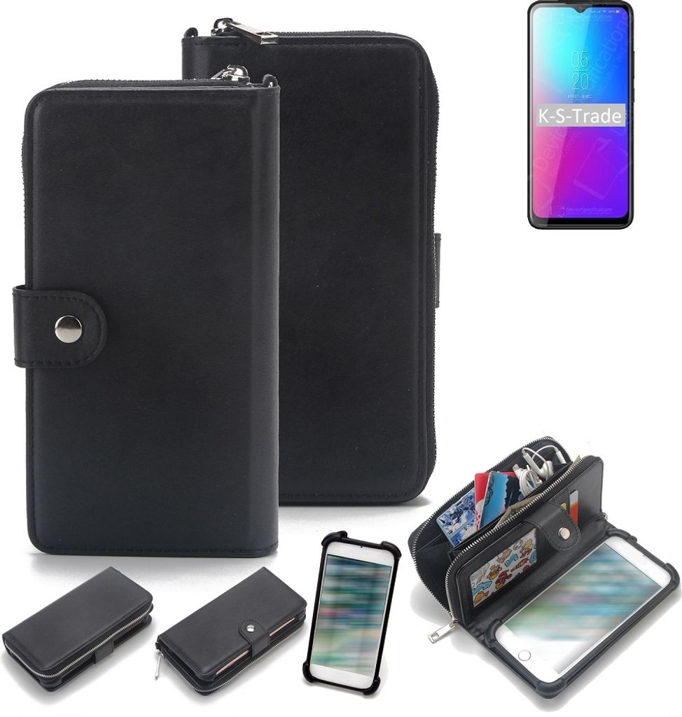 K-S-Trade 2in1 Handyhülle Schutzhülle kompatibel mit Blackview A70 & Portemonnee Cover Handy Hülle Case Etui Geldbörse Wallet Bookstyle Hülle