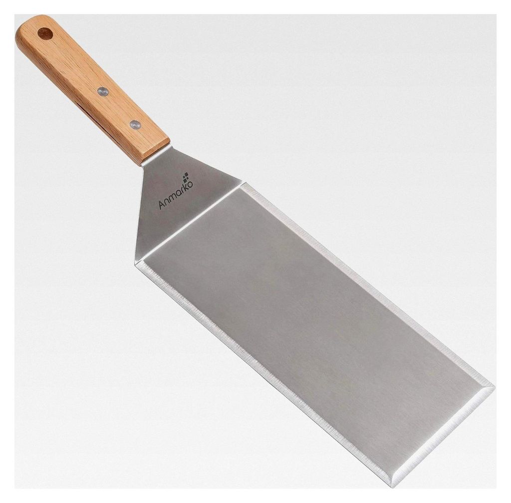 Edelstahl-Grillwender, 10,2 x 20,3 cm, Pfannenwender, geeignet für Grill und flache Grillplatte, handelsübliche Qualität