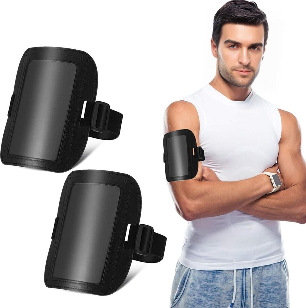 2 Stück - Wasserdichter ID-Kartenhalter für den Arm - Badgehalter - Kartenhalter - Verstellbarer elastischer Armbandhalter - PolyurethanKartenhal...