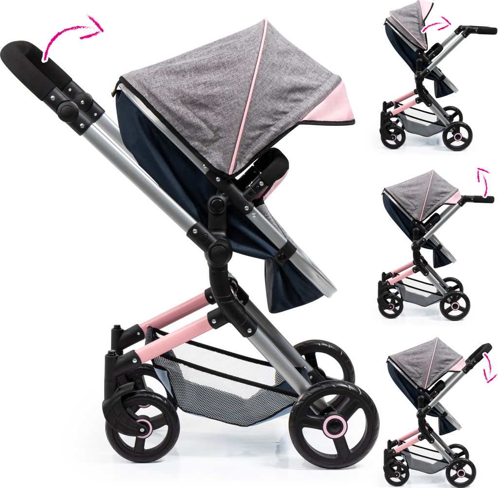 Bayer Design 18427AA Kočárek pro panenky Neo Vario, šedý, Obrázek produktu 2