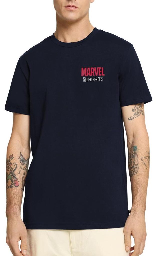 Spreadshirt Avengers Marvel Superhelden Chest- Und Backprint Männer Premium T-Shirt, S, Navy
