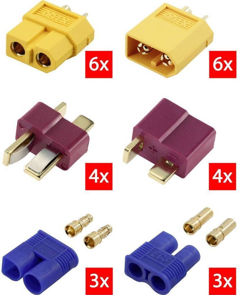 Reely RE-6699867 Connettore batteria XT60, connettore a T, Immagine del prodotto 