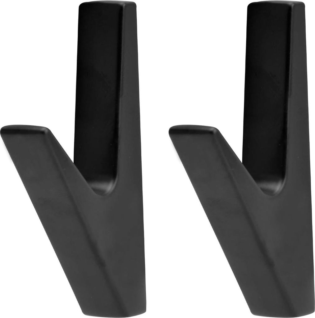 Kleiderhaken matt schwarz 2 Stück Garderobenhaken Edelstahl Wandhaken Kleiderhalter Wandhandtuchhaken für Badezimmer Küche