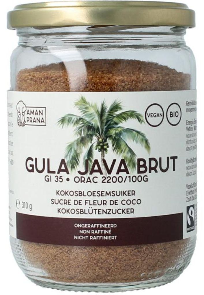 Amanprana Gula Java Brut  (310 gr) Productafbeelding 