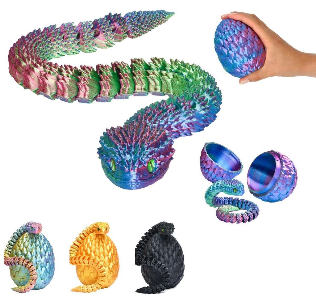 Had ve vejci – 3D pohyblivá figurka, had 27 cm ve vejci 10 Obrázek produktu 