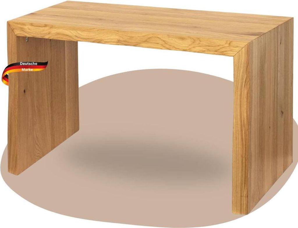 DELUKE Holzbank Sitzbank EGON - Eiche Massiv mit Baumkante | Eichenbank Esszimmer Flur Garderobe Schlafzimmer | 80x40x45cm