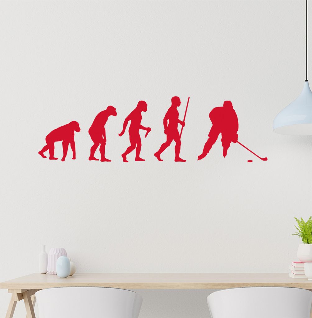 Eishockey Puck Evolution Wandtattoo Wandaufkleber Wall Sticker - Dekoration, Küche, Wohnzimmer, Schlafzimmer, Badezimmer