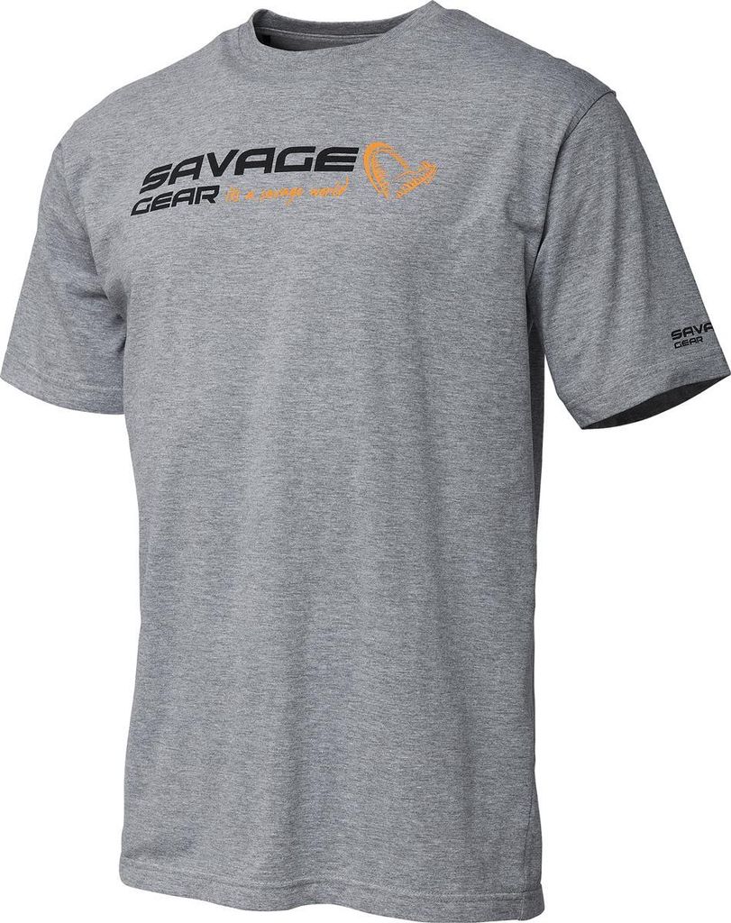 Savage Gear Angelshirt Signature Logo T-Shirt Grey Melange XL