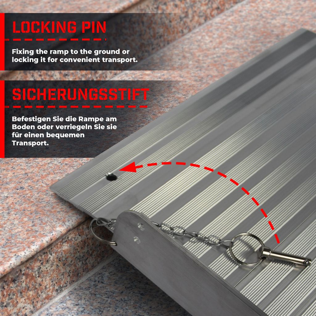 Jago® Rollstuhl rampe - Aluminium, Klappbar, versch. Größen Produktbild 8