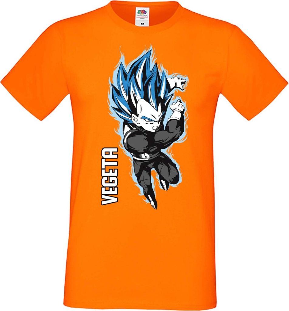 Herren T-Shirt Manga Anime Dragon Anime Manga Ball Z Vegeta Vegeta, Man 3XL / Orange