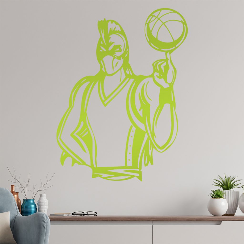 Basketball Krieger Wandtattoo in 6 Größen - Wandaufkleber Wall Sticker - Dekoration, Küche, Wohnzimmer, Schlafzimmer, Badezimmer