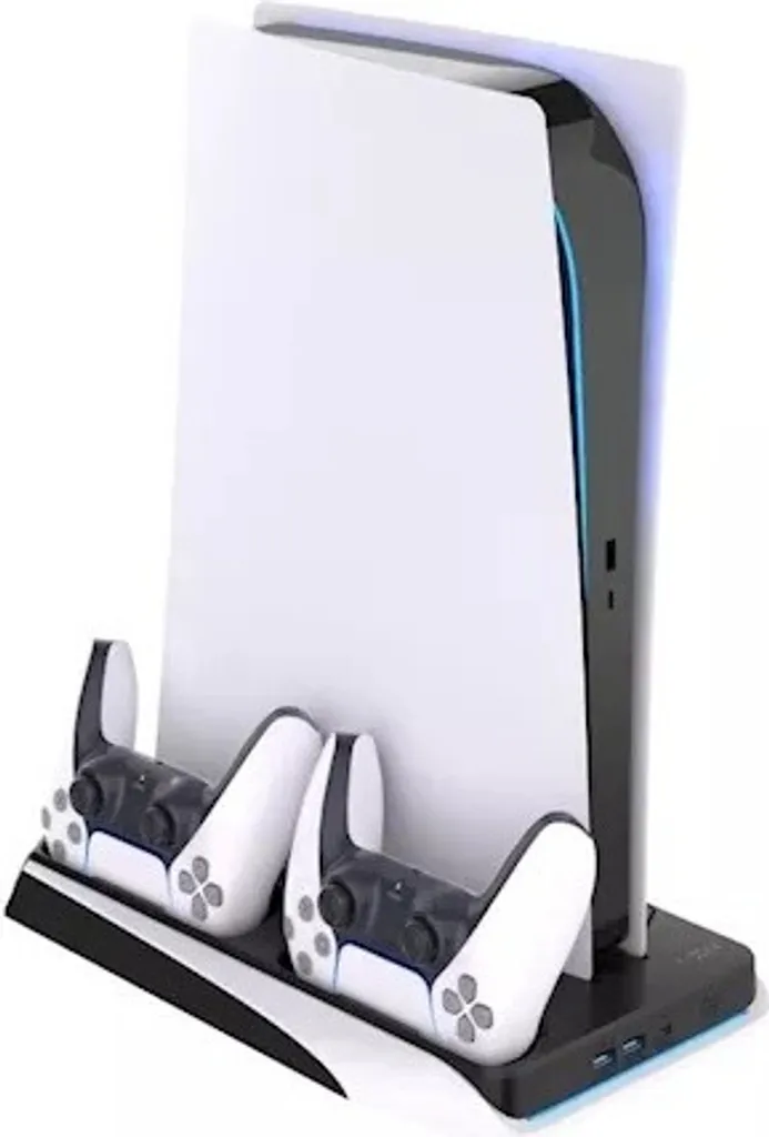 FIXPS5-MCS-BW: Supporto Verticale PS5 con Ventole e Dock Ricarica Rapida - 16