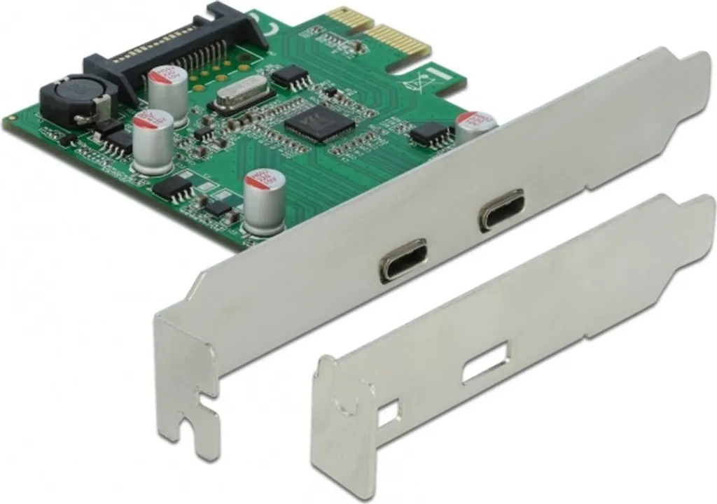 Upgrade USB-C PC Fisso | Delock 90493 Scheda PCIe 2 Porte Type-C