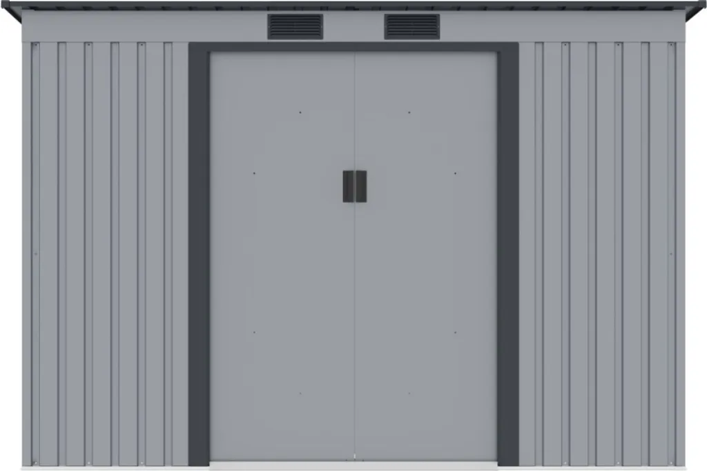 Cabanon de jardin métallique PRESCOT gris clair, 4,72m², 261x181cm