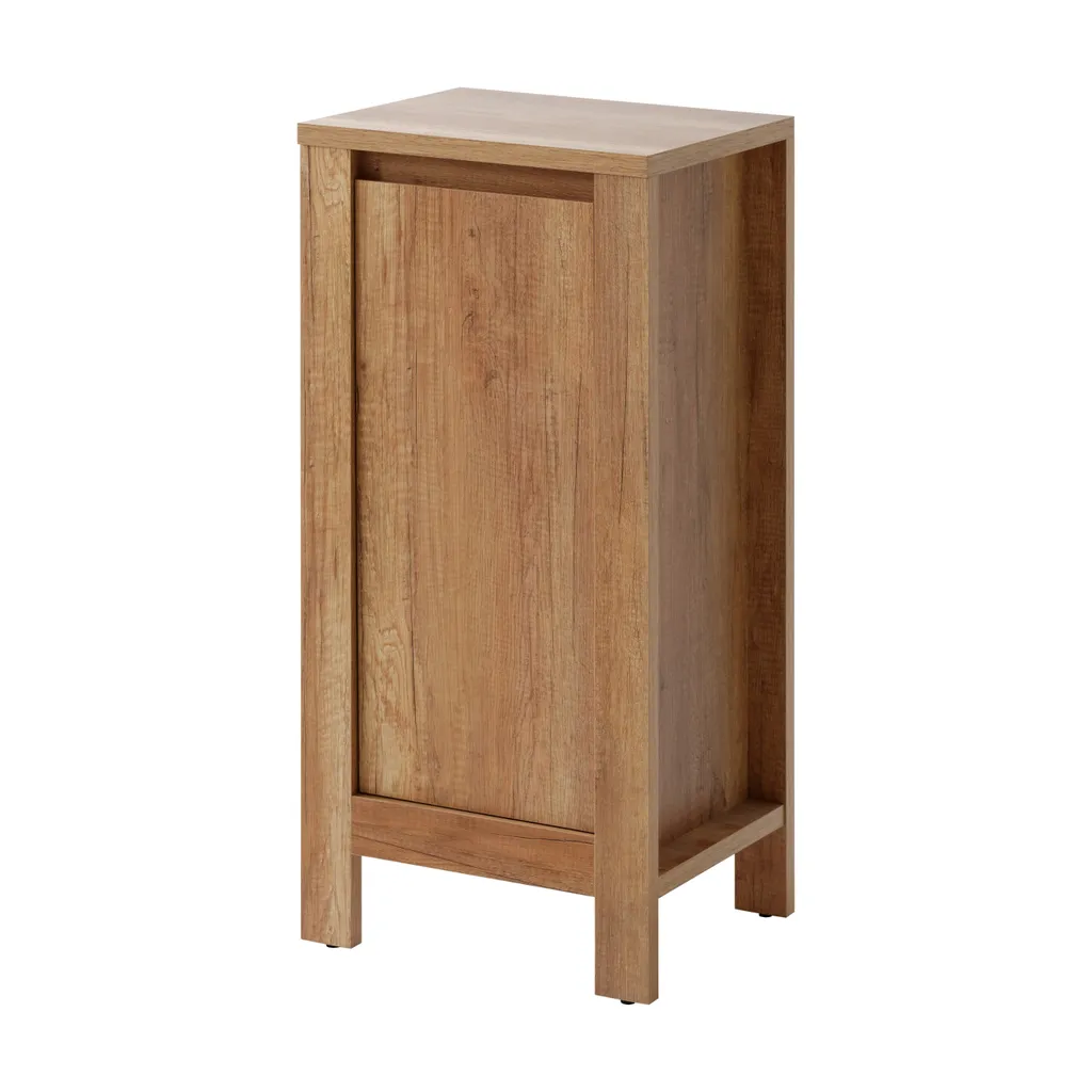 Petit meuble colonne de bain Chêne Roman pour optimisation d'espace