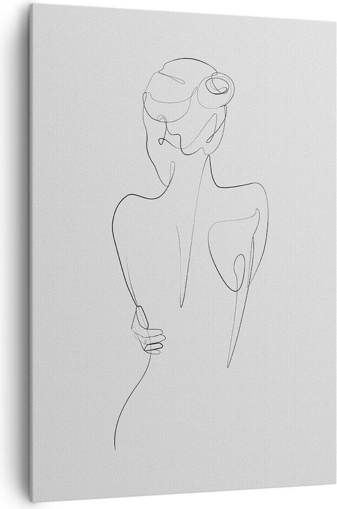 Bild auf Leinwand - Leinwandbild - Einteilig - Körper Frau Zeichnung - 70x100cm - Wand Bild - Wanddeko - Wandbilder - Leinwanddruck - Wanddekorati...