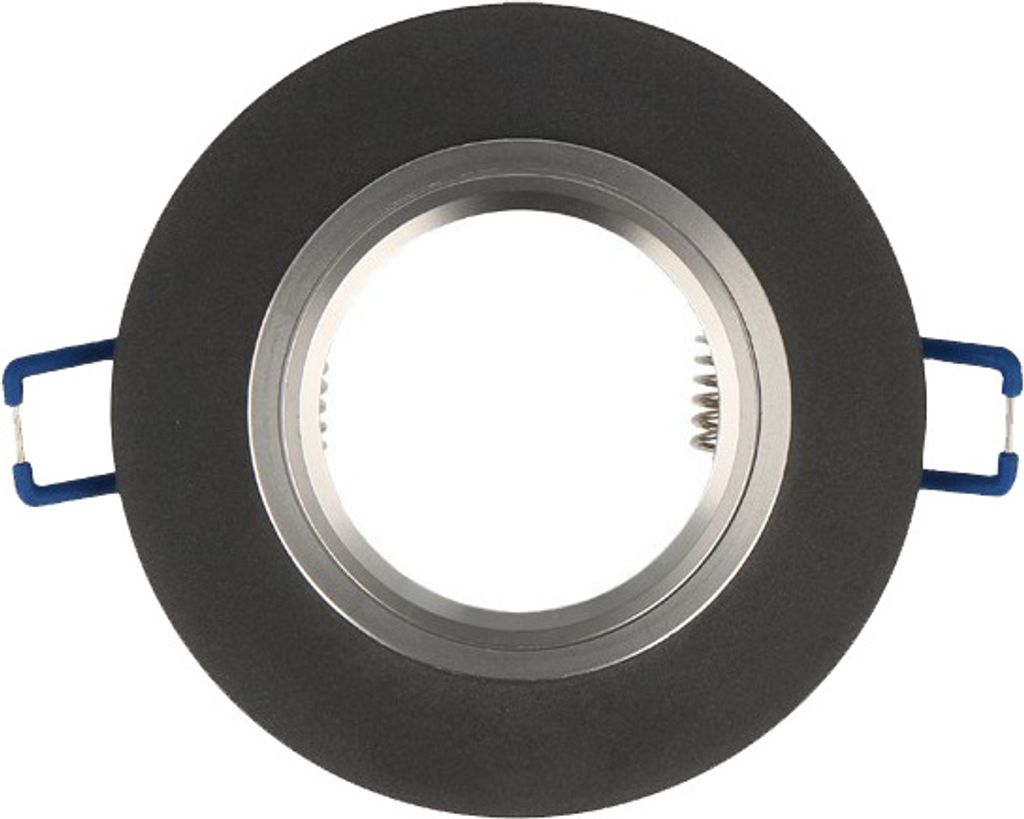 Einbaustrahler GU10 Einbaurahmen Glas Einbauleuchte Ø75mm Bohrloch inkl. GU10 Fassung für LED Leuchtmittel Schwarz Frosted Rund