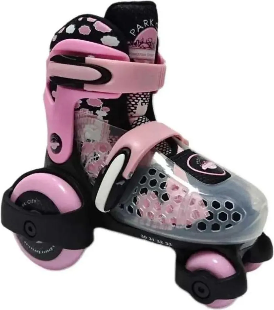 Patins à roulettes pour l'initiation sportive enfant rose EU 26-29