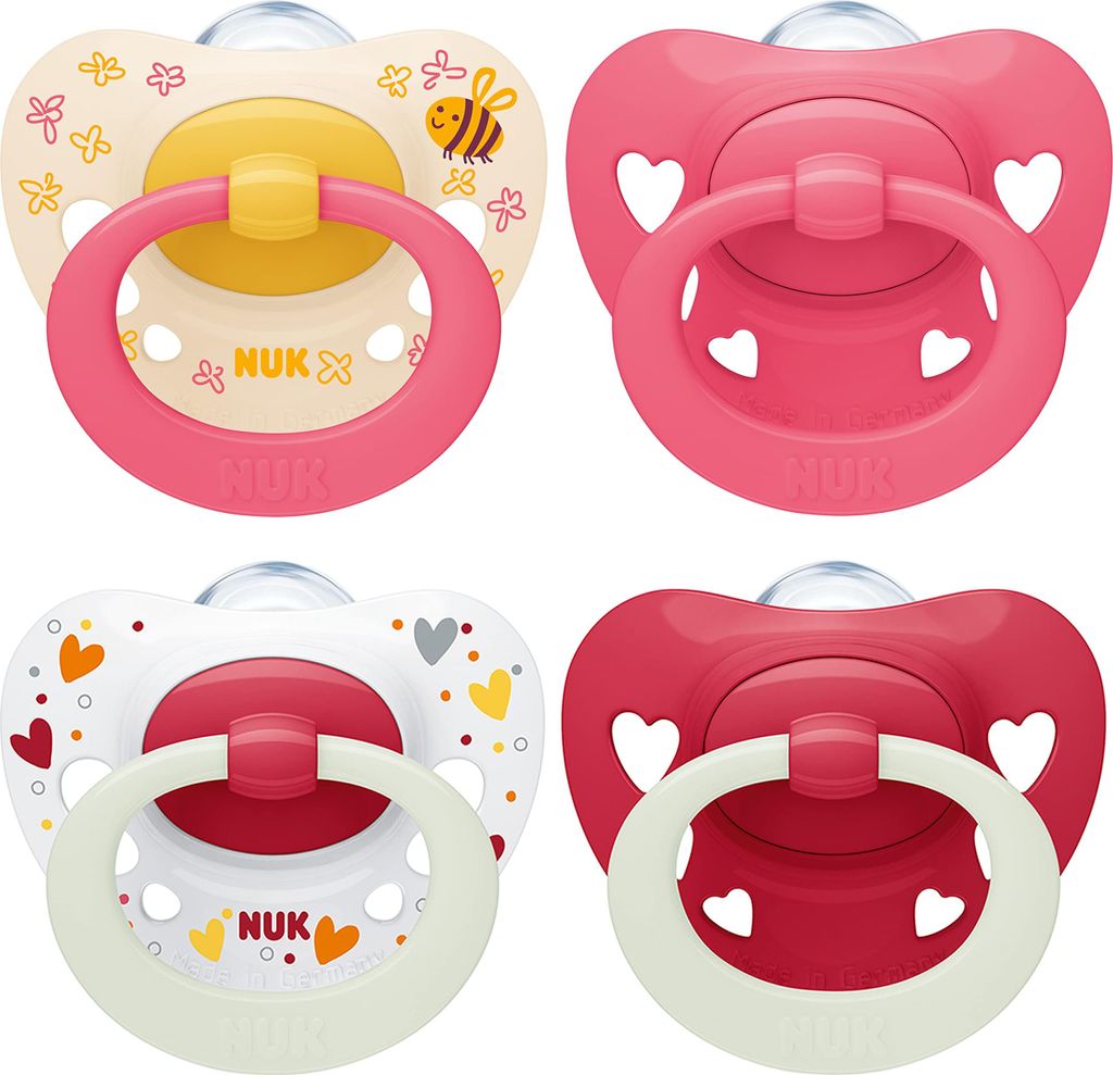 NUK Signature Schnuller Silikon Gr.3 – Rot, 4er Set, Produktbild 