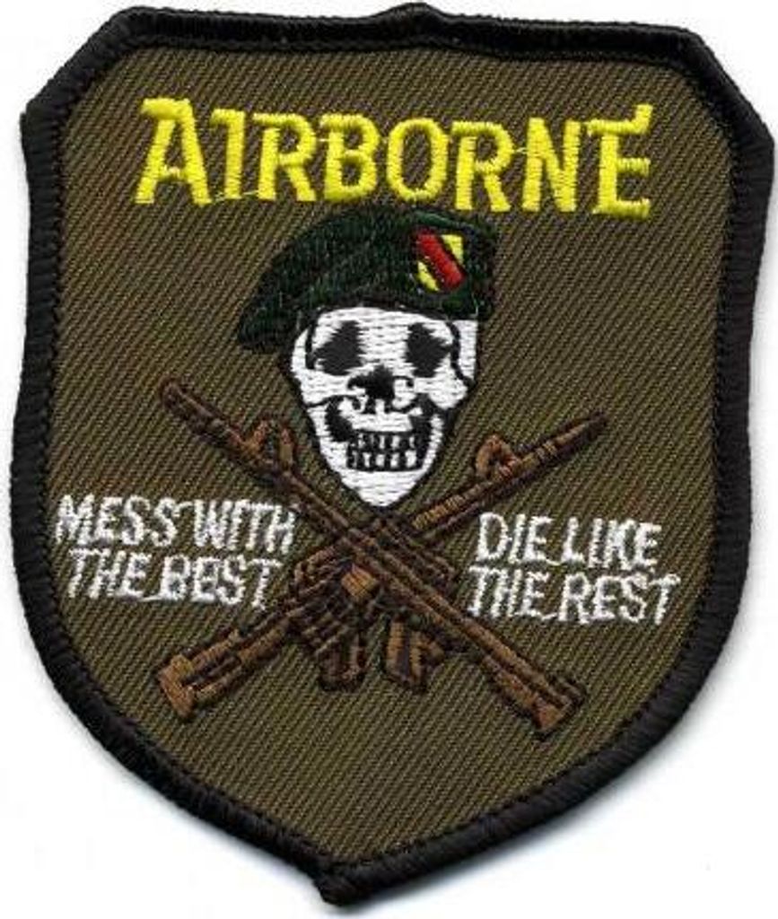 AUFNÄHER - Totenkopf Airborne - 04625 - Gr. ca. 6,5 x 8,5 cm - Patches Stick Applikation