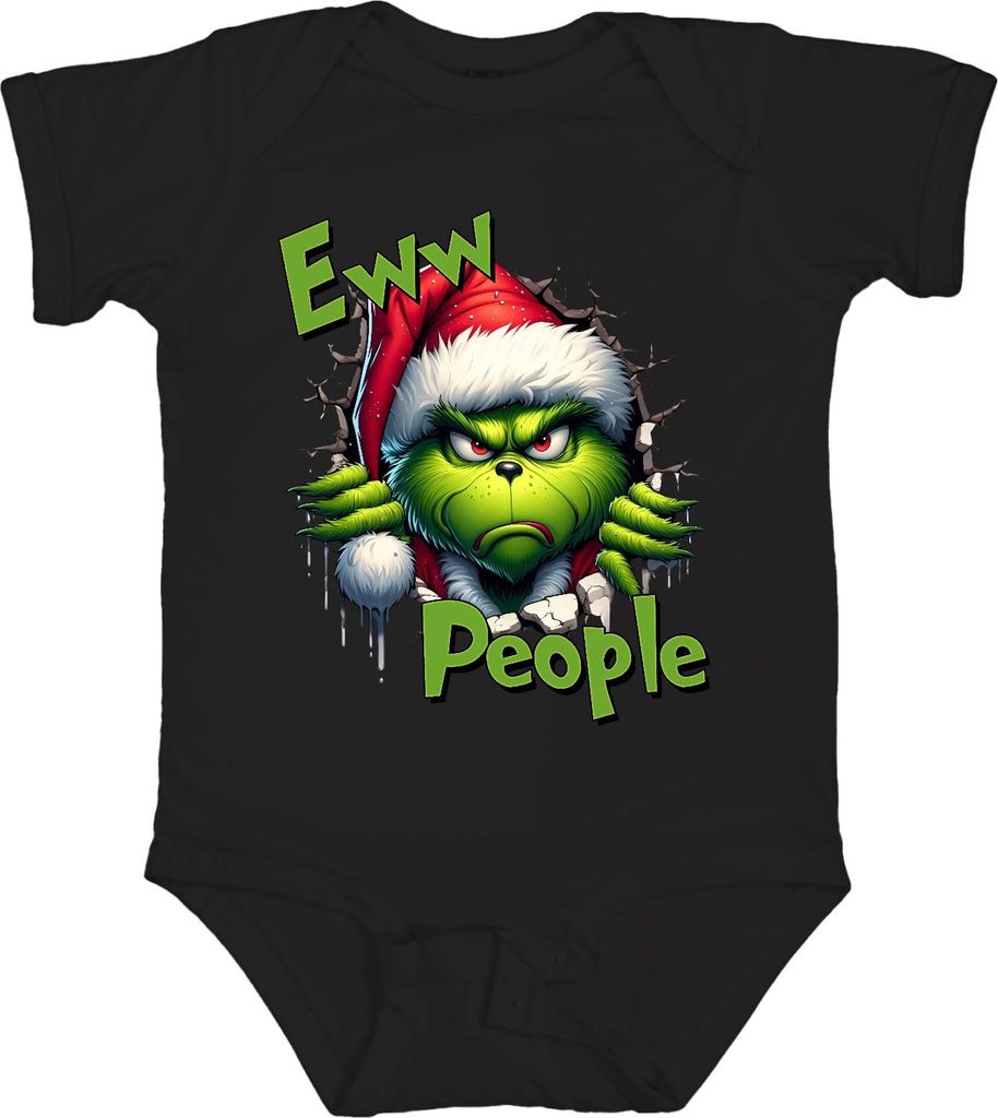 Eww People Grinch Weihnachtsmuffel grimmig lustig Geschenk Unisex Baby Body, Schwarz, 18/24