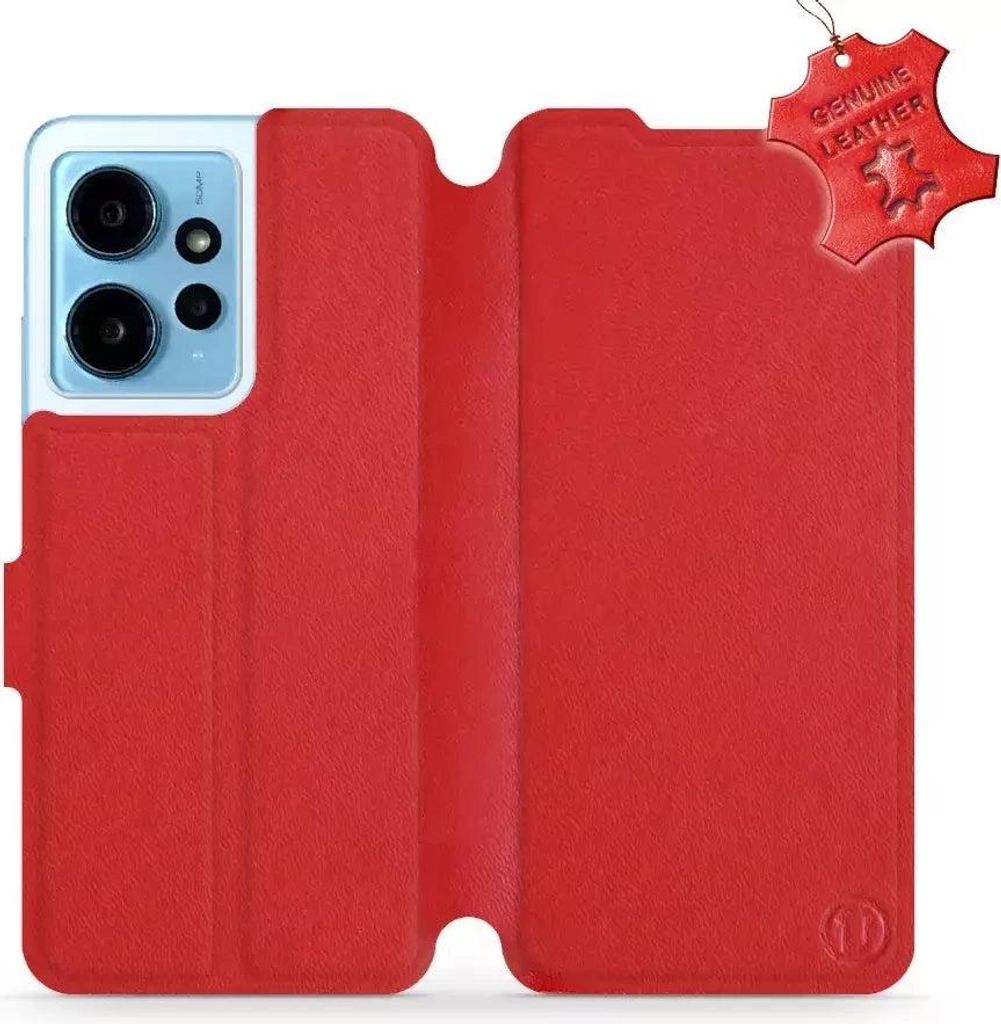 Echtleder Handyhülle für Xiaomi Redmi Note 12 4G, Mobiwear Leather, Rot