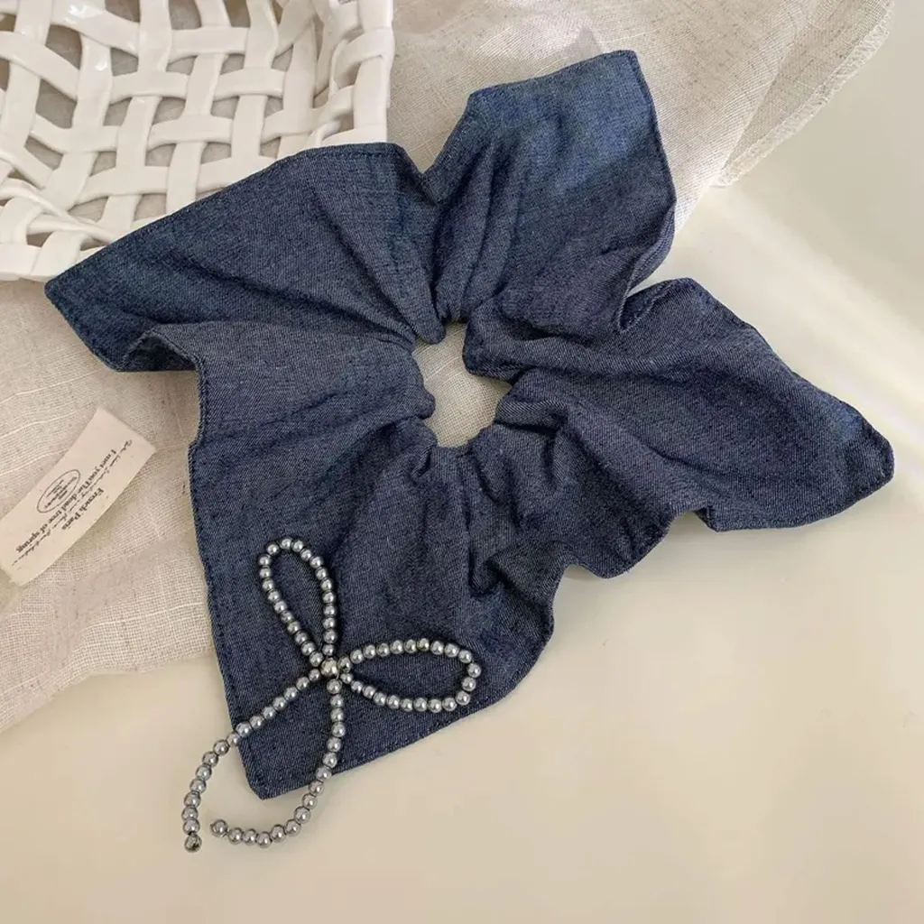 Maxi Fiocco Capelli Denim & Silver | Accessorio Urban Chic 2026 - 2
