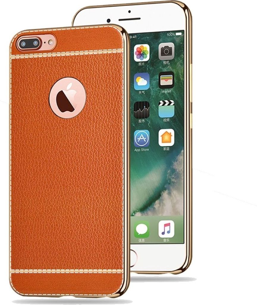 Handy Hülle für Apple iPhone 6s Plus Schutz Case Tasche Bumper Kunstleder Braun