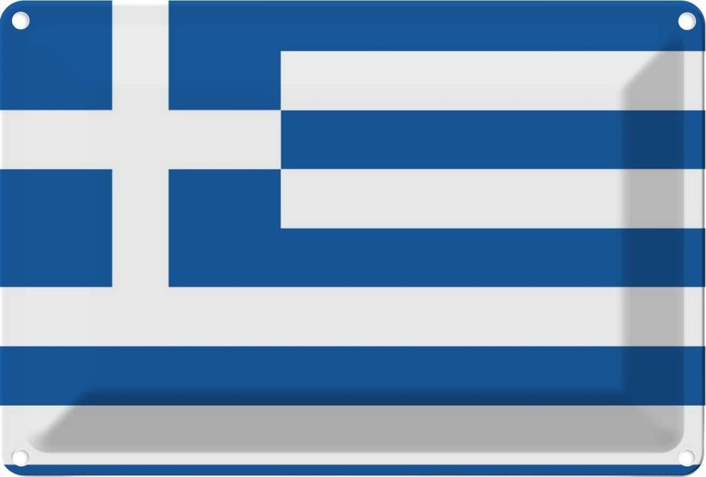 vianmo Blechschild 20x30 cm Griechenlands Greece Flagge Fahne Wappen