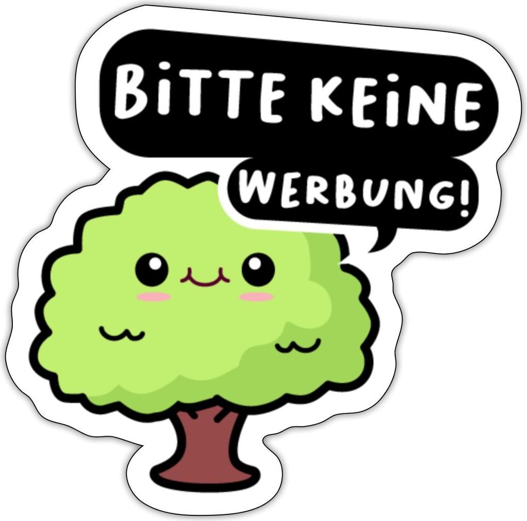 Spreadshirt Bitte keine Werbung Baum Nachhaltigkeit Umweltschutz Sticker Aufkleber, 10 x 10 cm, Mattweiß