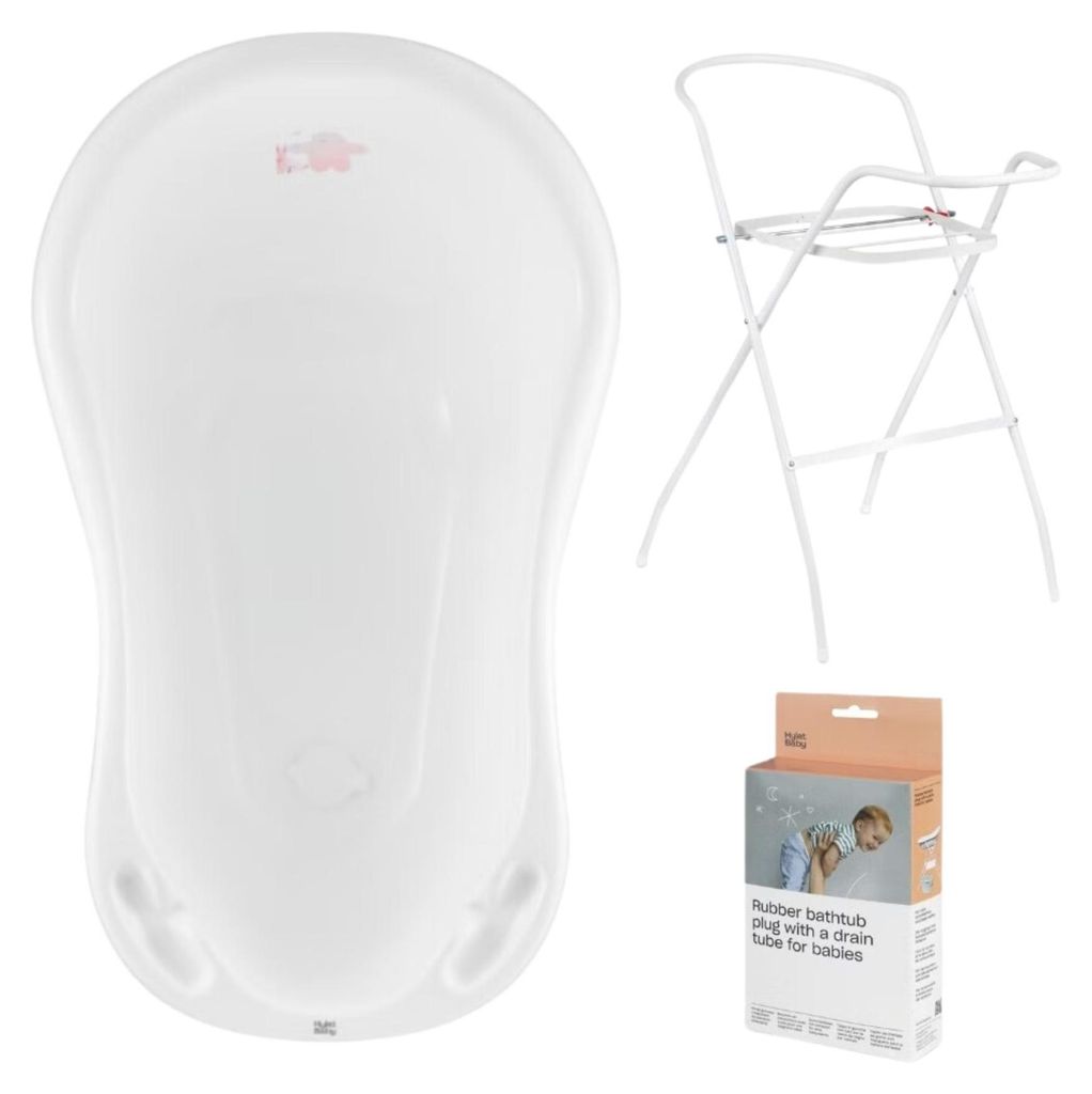 Babywanne, Ständer, Abfluss – Weiß Produktbild 