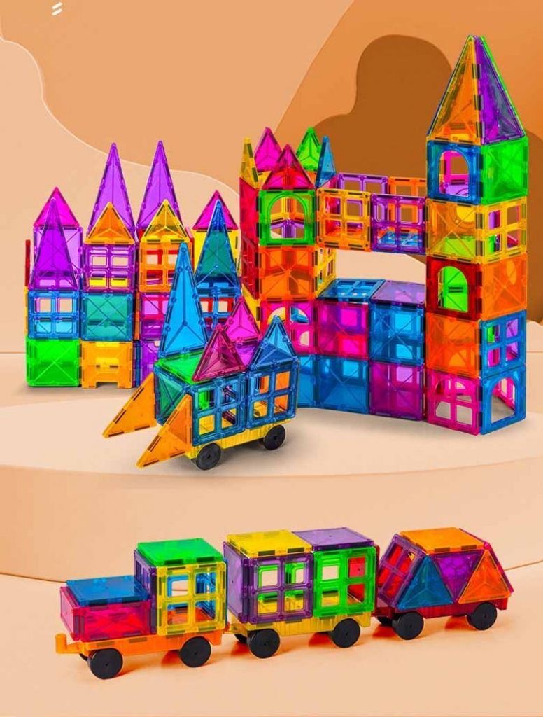 Magnetická stavebnica pre deti sada 112ks - Magnetic Tiles Obrázok produktu 6