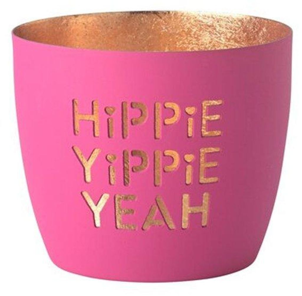 Gift Company Windlicht Madras Hippie Yippie Yeah Neon Lila Produktbild 