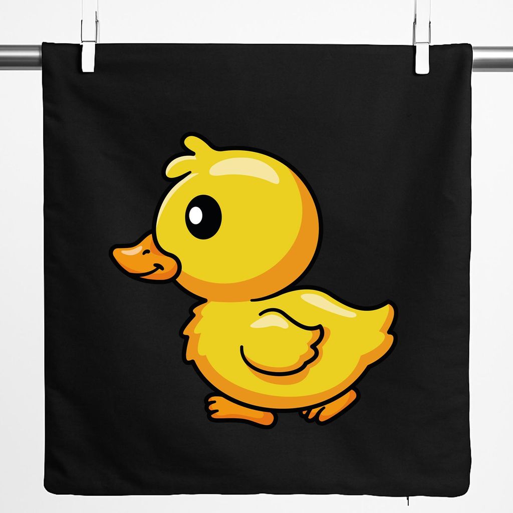 Huuraa Kissenbezug Küken Comic 40x40cm Black Baumwolle Dekokissenbezug Geschenkidee