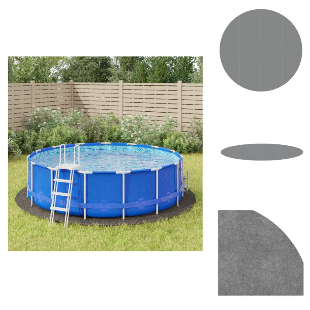 vidaXL Panno per piscine grigio chiaro Ø428 cm geotessile in poliestere - Coperture e sottofondi per piscine