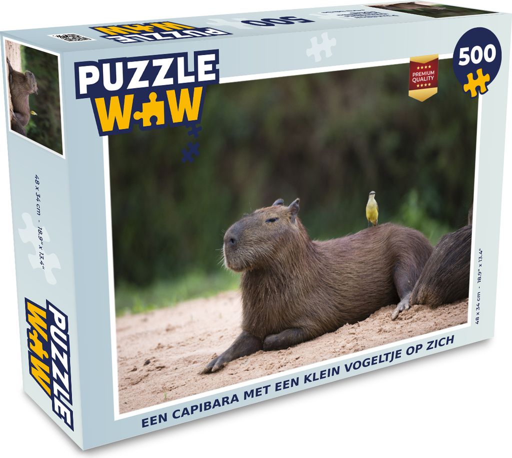 MuchoWow MuchoWow® Puzzle 500 ks Kapybara s malým ptákem na Obrázek produktu 