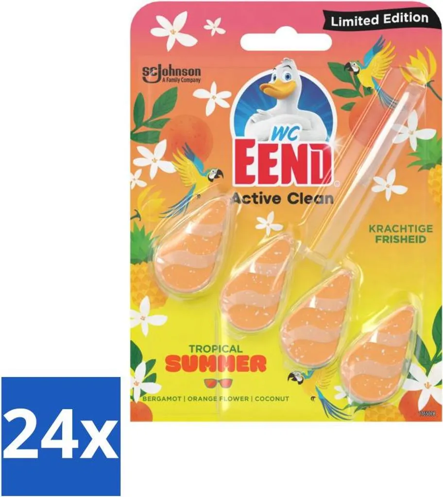 Canard-WC Active Clean Tropical Summer bloc WC 38g pack de 24 pièces