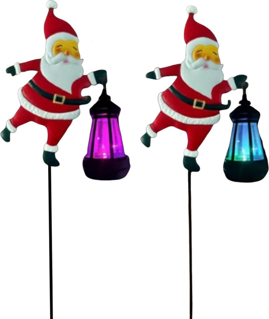 Weihnachts-Solar-Gartenleuchte für den Außenbereich, wasserdicht, Schneemann-/Weihnachtsmann-Motiv, Gartenwegleuchte mit Erdspieß für Hof, Rase...