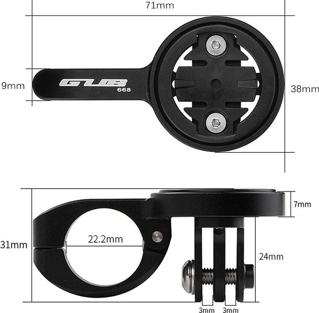 22,2 mm Fahrrad-TT-Lenker-Computerhalterung mit 4 Adaptern für Garmin Bryton Cateye Sportkamera