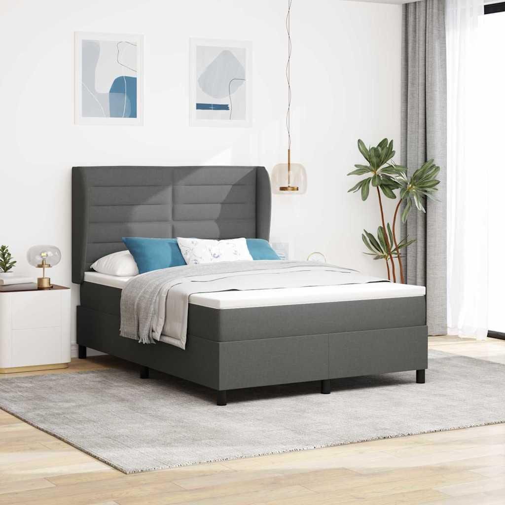 Maison Exclusive - Boxspringbett mit Matratze Dunkelgrau 140 x 190 cm Stoff