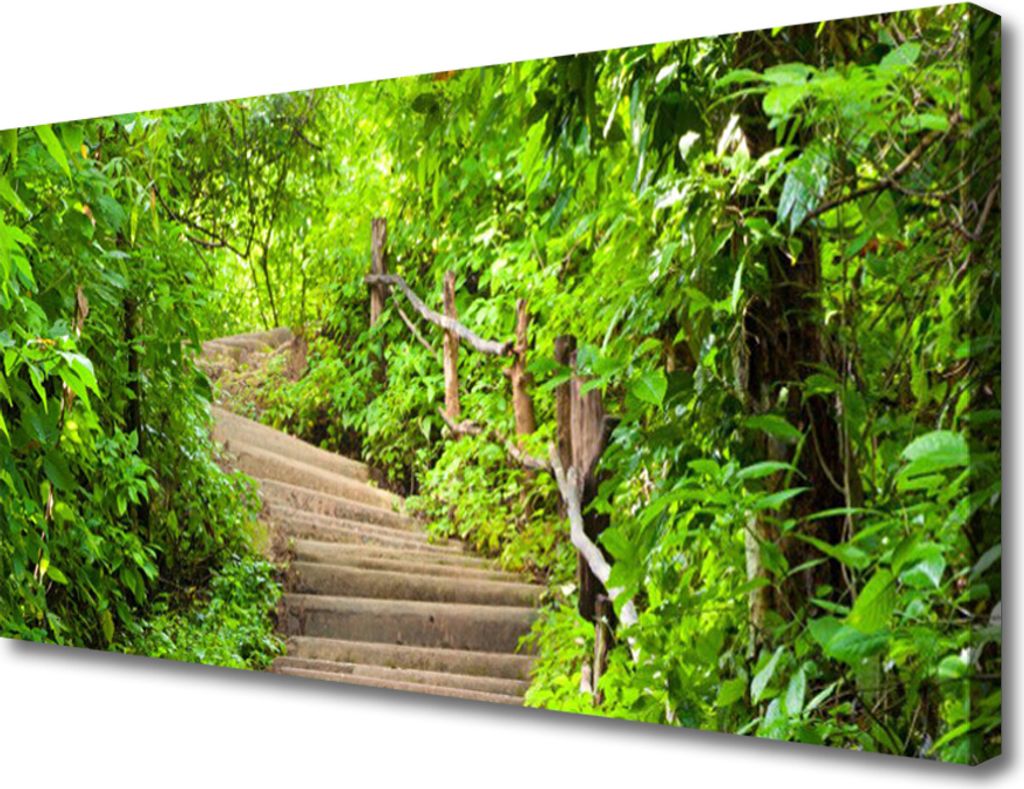 Tulup Leinwand-Bilder 100x50 Wandbild Canvas Kunstdruck Treppen Natur
