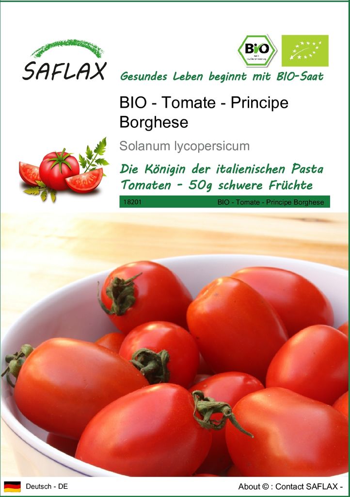 SAFLAX - BIO - Tomate - Principe Borghese - 10 Samen - Solanum lycopersicum