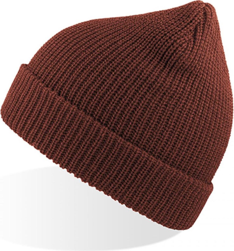 Atlantis WOLL | Woolly Beanie, Geripptes Beanie - Farbe: Rusty - Größe: One Size