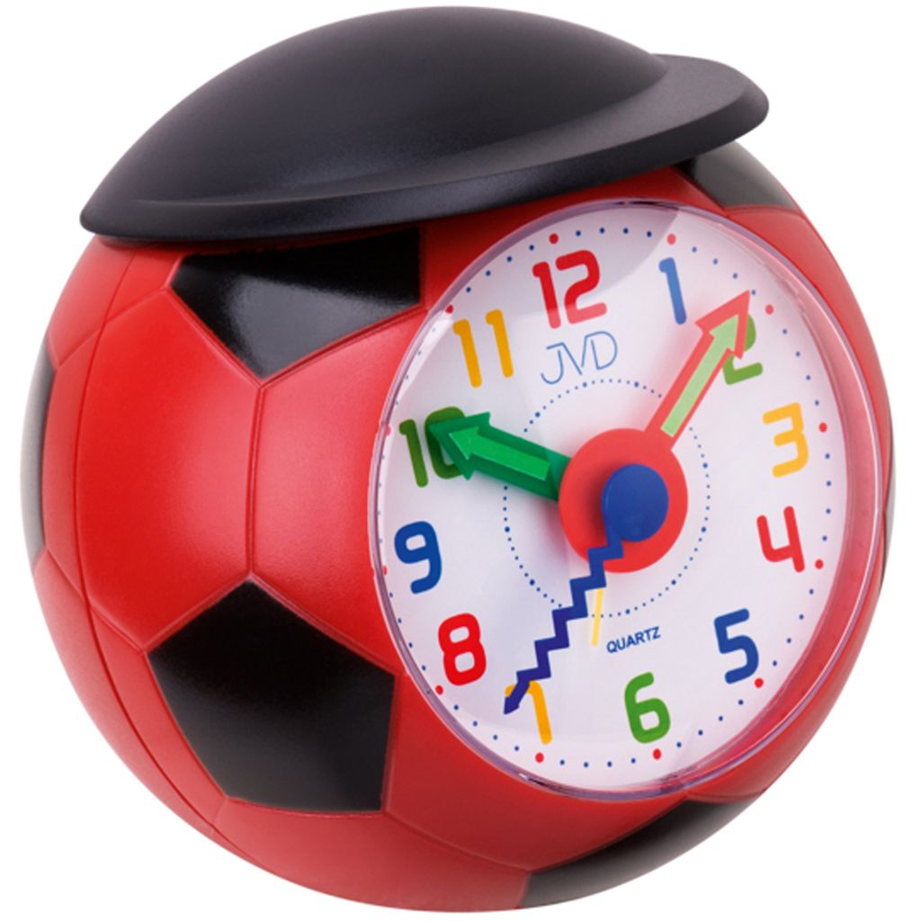 JVD SR819.1 Wecker Kinderwecker rot schwarz Fußball Produktbild 