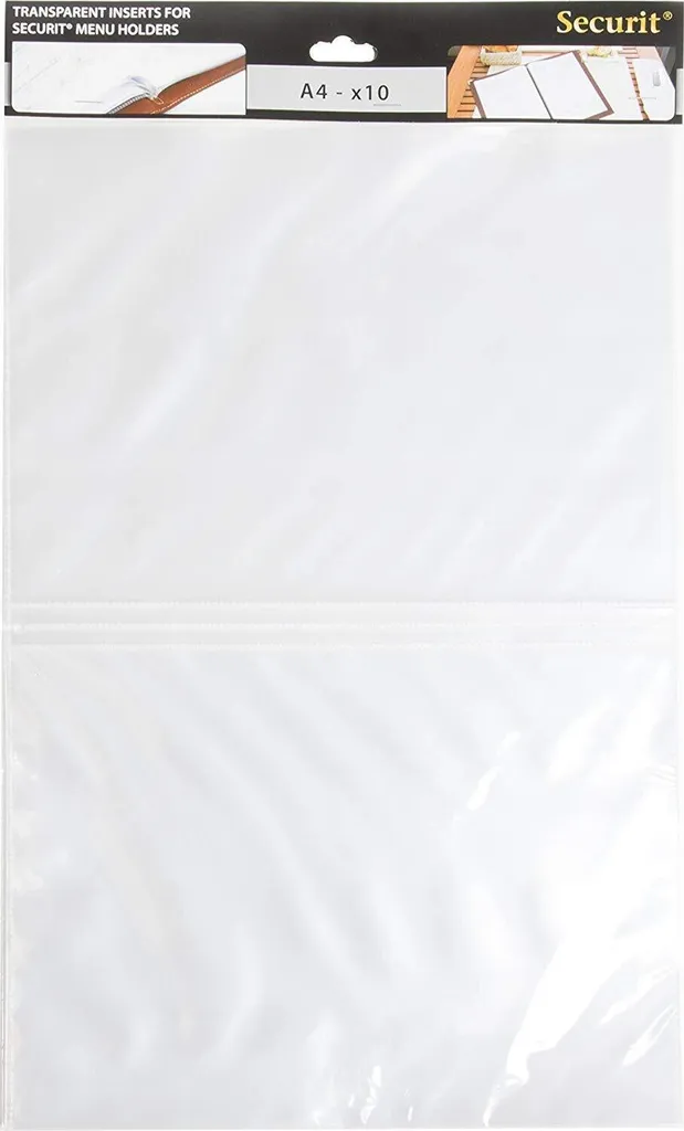 Securit MC-TIA4 Pochette Double A4 Transparente pour Protège-Menu