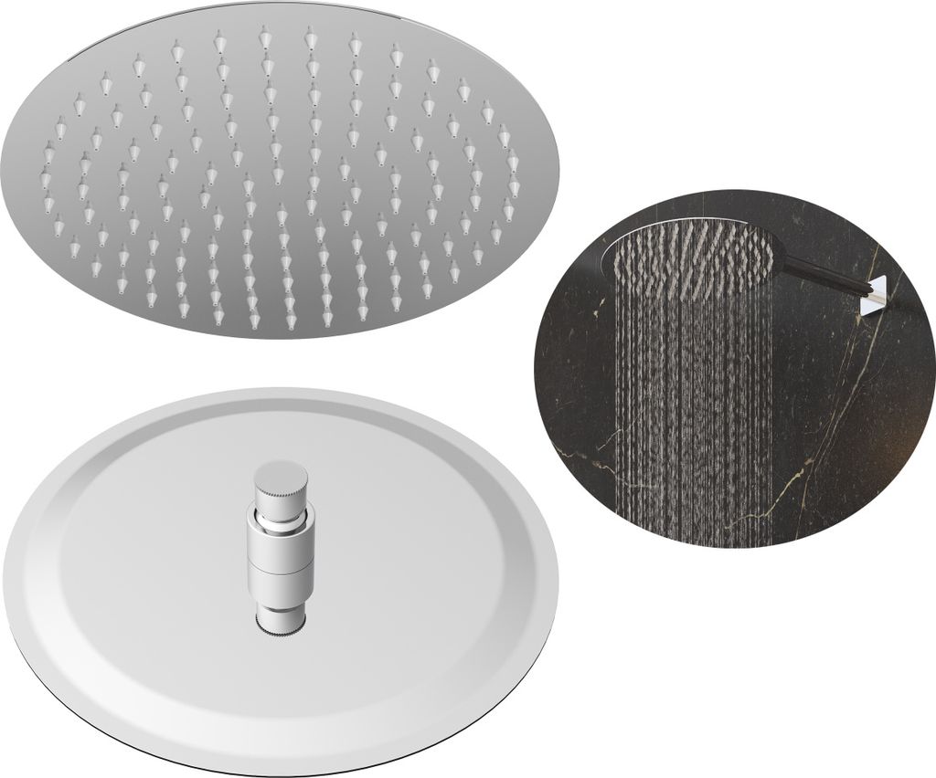 Granitan | Regendusche Slim - 30 cm - Chrom - Elegantes Design - Anti-Kalk-System - Hochwertige Materialien