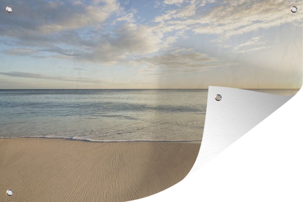 MuchoWow 90x60 cm Outdoor-Poster Gartendeko Sichtschutz Garten Poster für den Garten Meereswelle am Strand