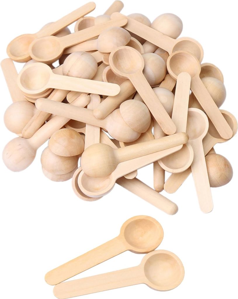 50er-Pack Mini-Holzlöffel – natürliche, handgefertigte Produktbild 