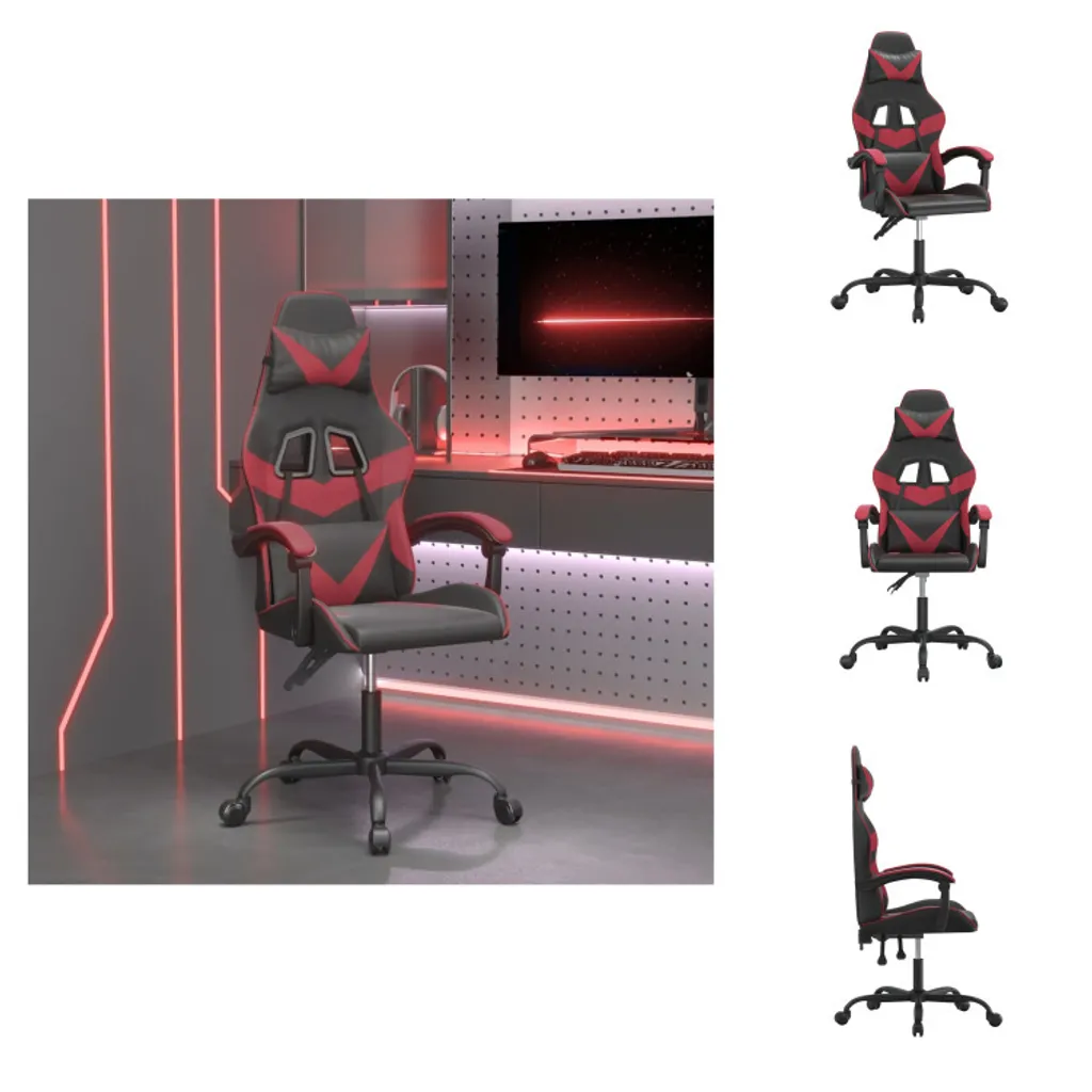 Design e Comfort: Sedia Gaming vidaXL Nero e Rosso Vino in Similpelle